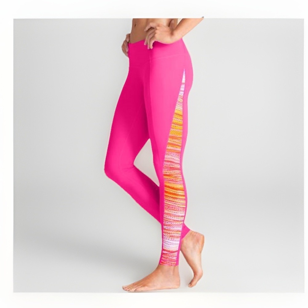 Athleta Woman's Size Medium 7/8 Tight Leggings Coral & Hot Pink 28" Length